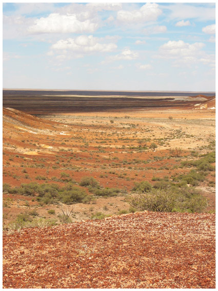 outback-ausblick, bunt gestreift