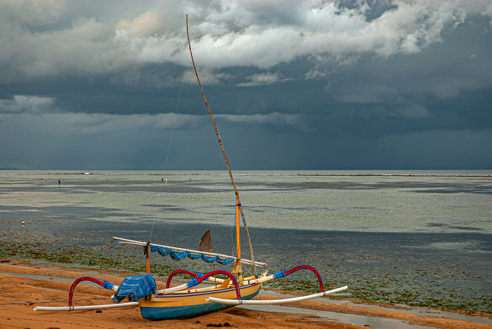 Outrigger boat at Sanur beach