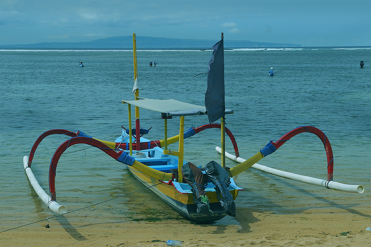 Outriggerboat on Sanur beach