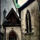 outside the cathedral's back door