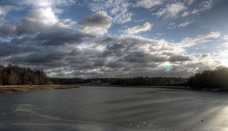 Over iced lake