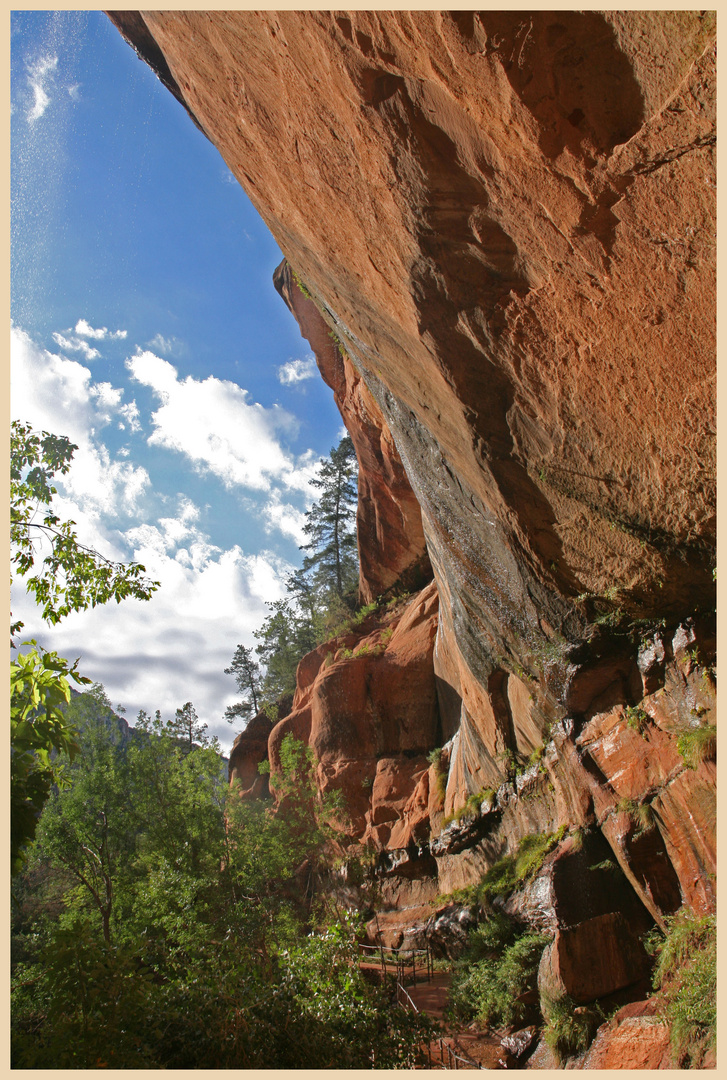 Overhang near emerald pool Zion NP