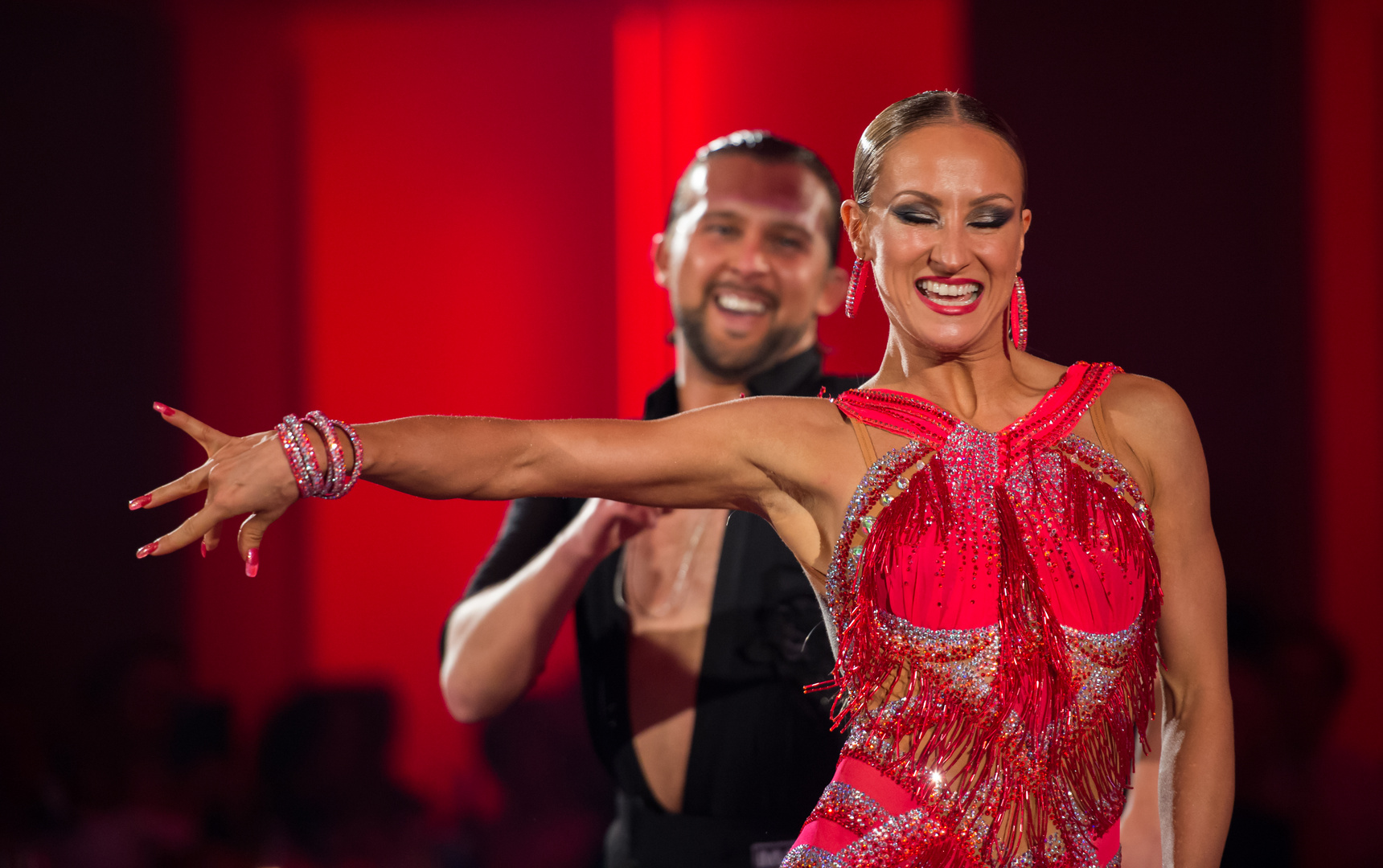 Oxana Lebedew und Pavel Zvychaynyy beim ChaChaCha