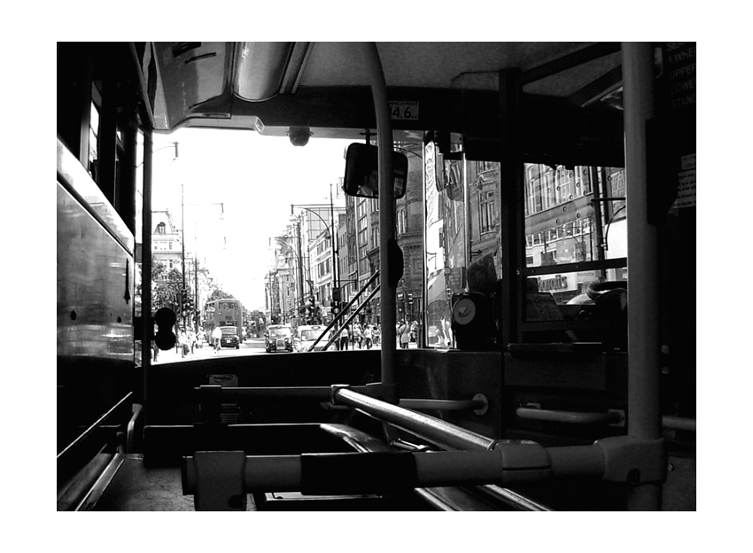 Oxford Street from inside the bus
