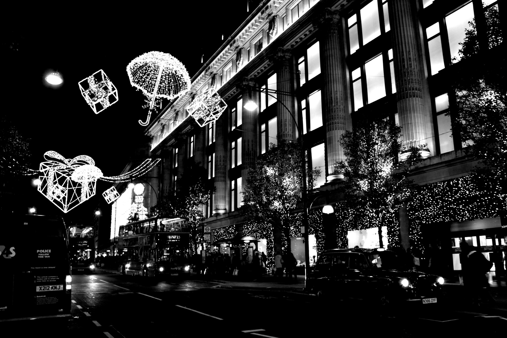 Oxford Street in London at Christmas Time