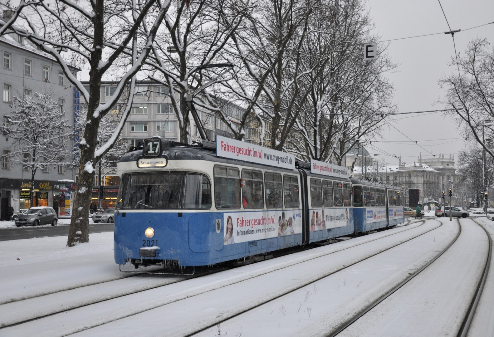 P-Wagen im Schnee