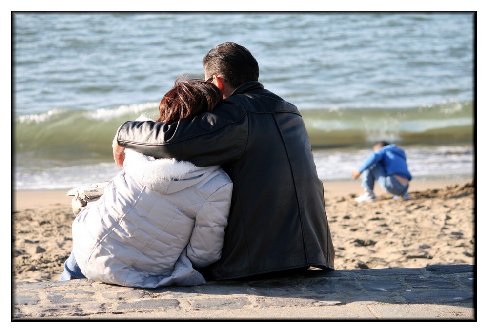 Paar am Strand in San Francisco von Nicole Haupt