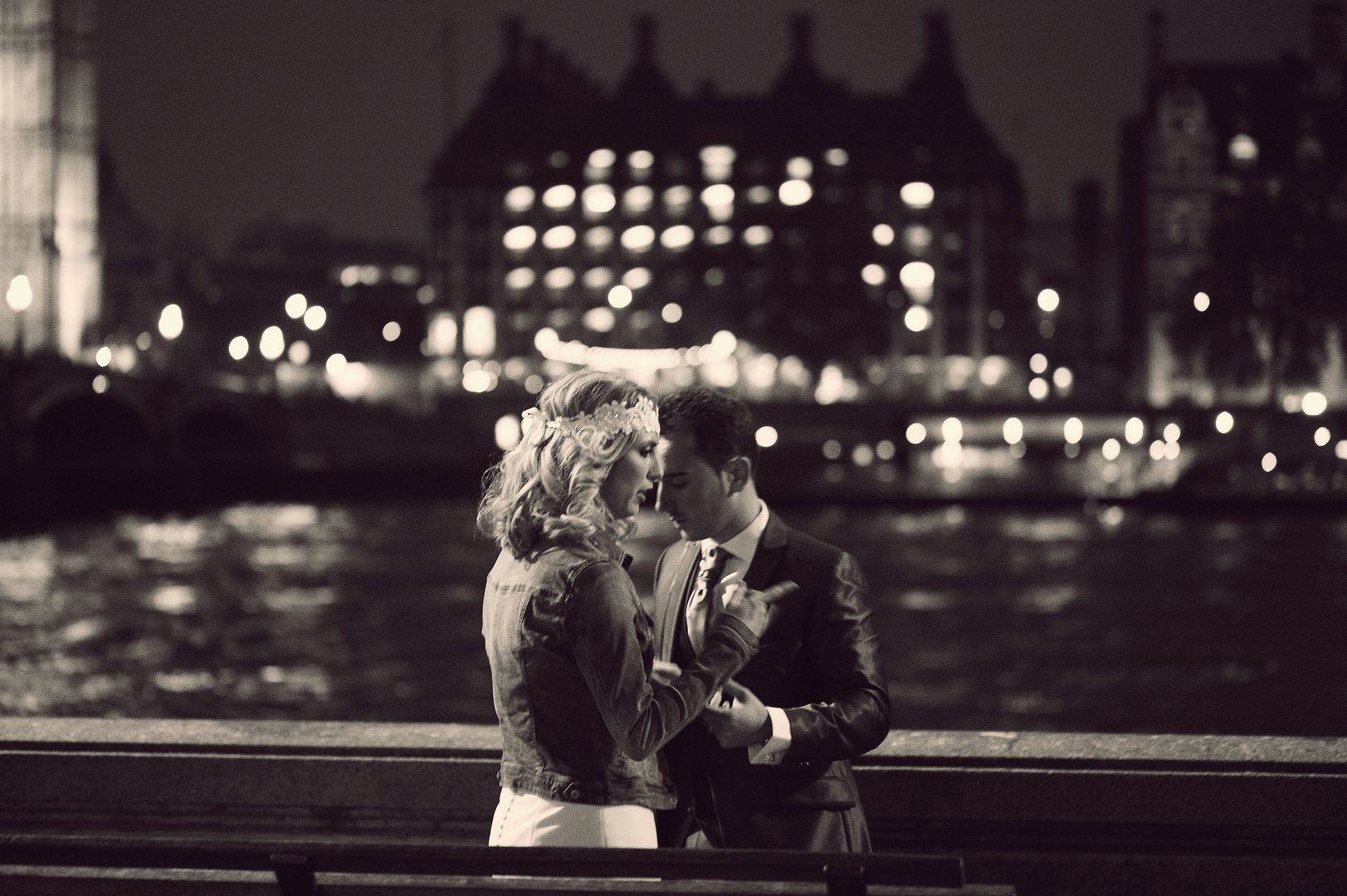 Paar an der Themse,London Nacht
