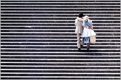 Paar auf der Treppe