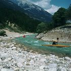 Paddeln auf der Oberen Isar S-Kurve im Hinterautal