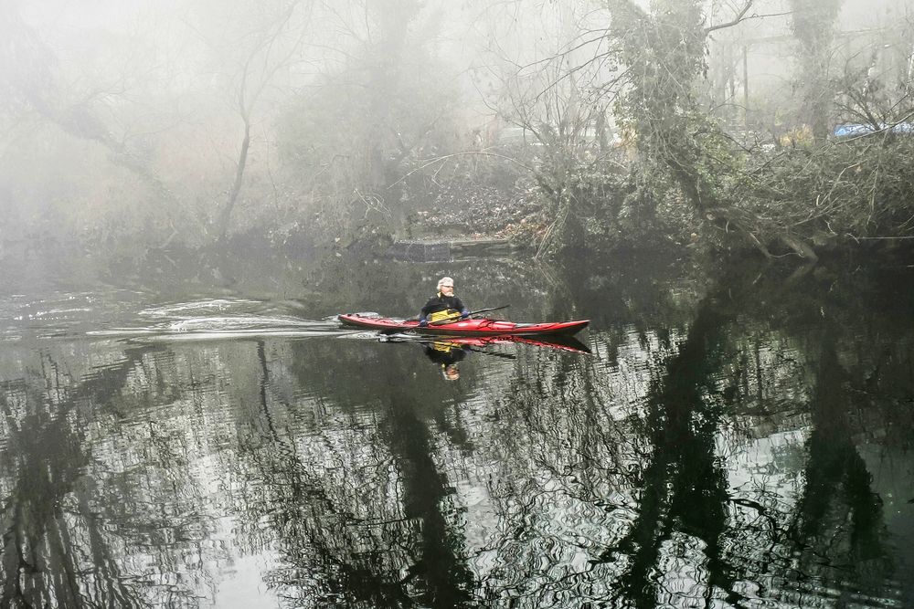 paddeln im Nebel