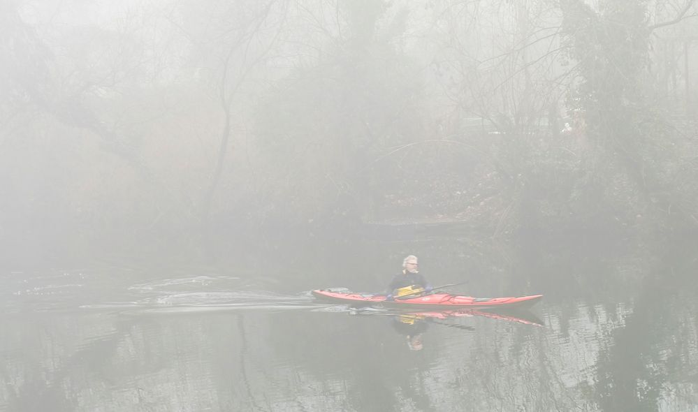 paddeln im Nebel