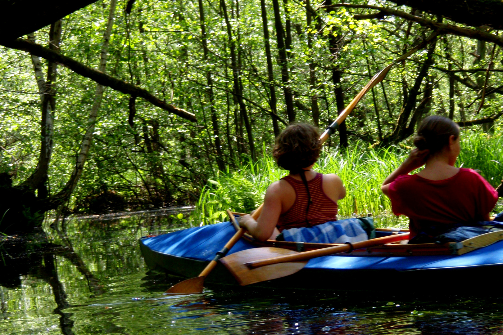 Paddeln in grüner Wildnis