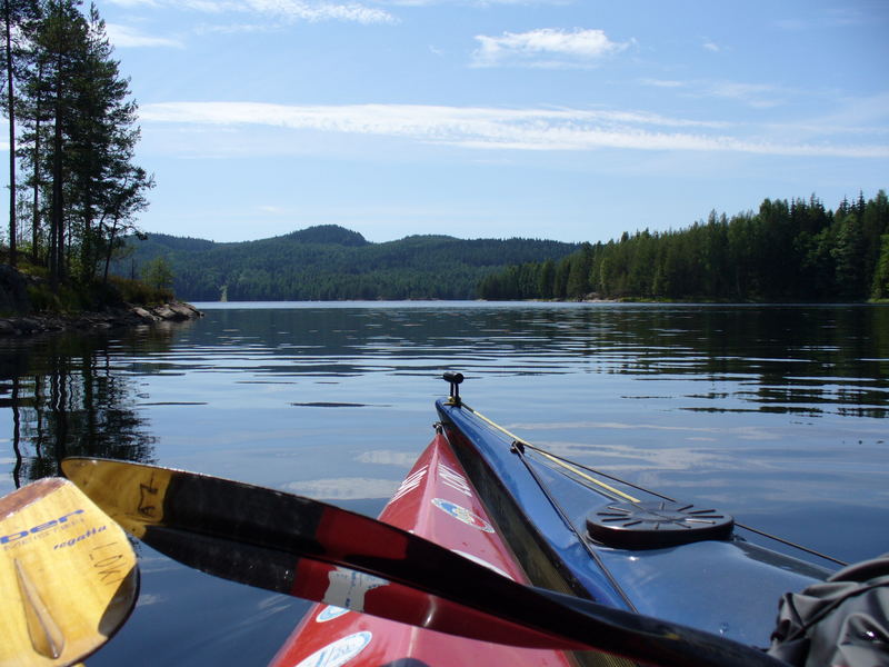 Paddelpause im Naturreservat Glaskogens in Schweden