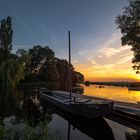 Paddler im Abendrot