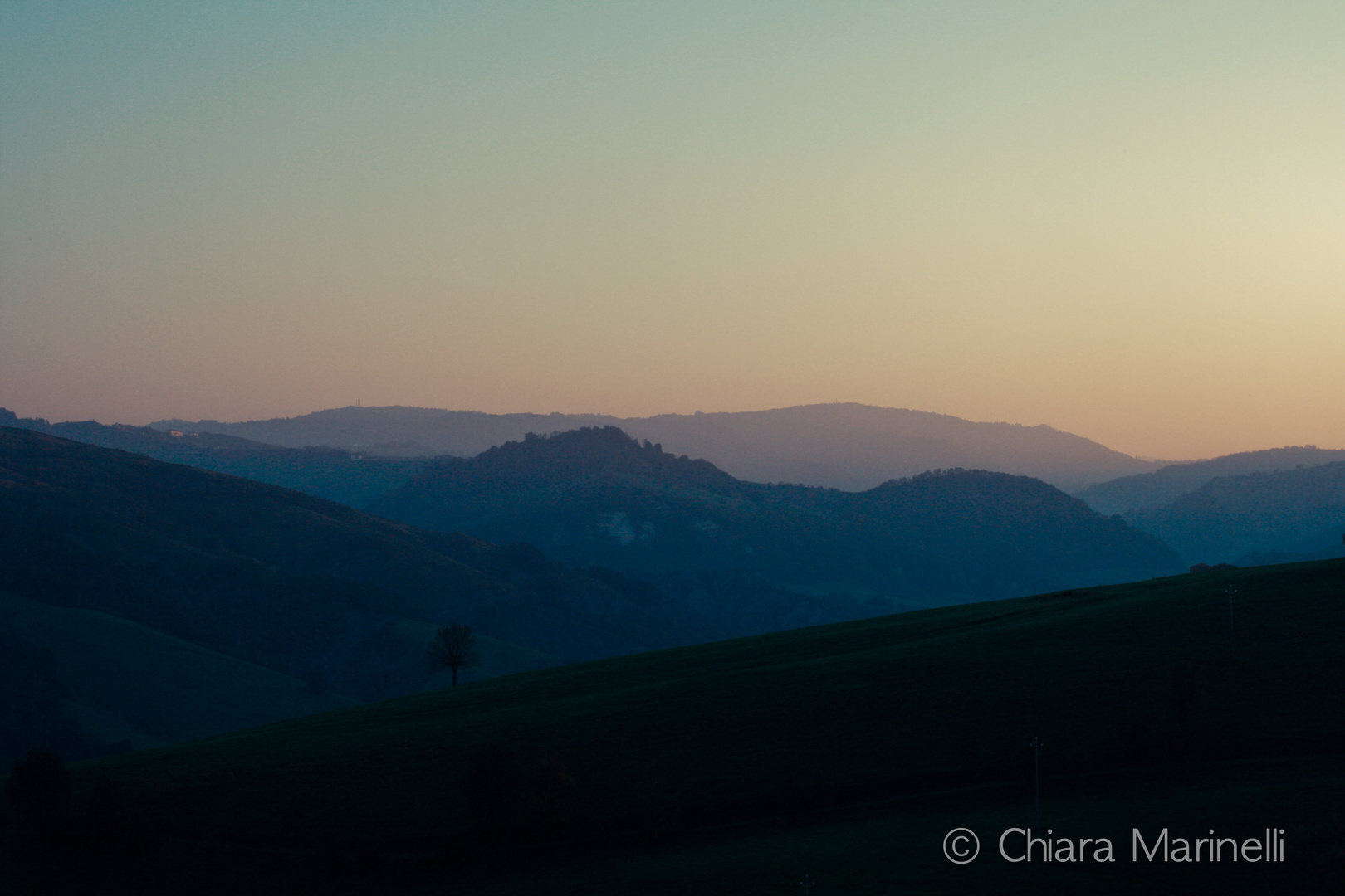 Paesaggio collinare dalle Salse di Nirano