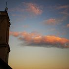 Paesaggio marchigiano torione di cartoceto in controluce