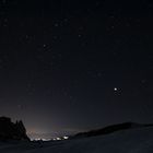 paesaggio notturno con luna rossa/Nächtliche Landschaft mit Kupfermond