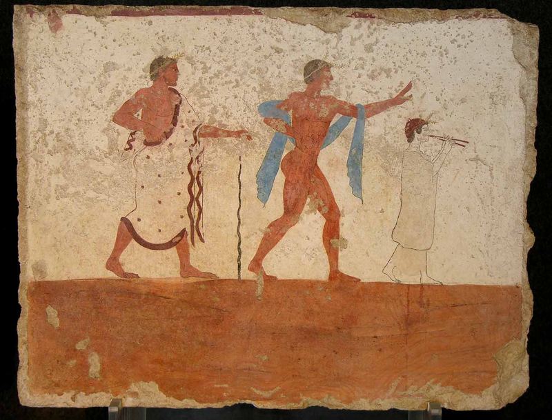 Paestum - Tomba del Tuffatore - Grabmalerei des 4.Jhdts.v.Chr.