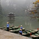 Pagode sur l'eau au vietnam