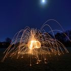 Paint lighting Fire spinning from steel wool