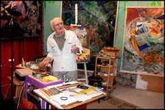 Painter COVY in his studio