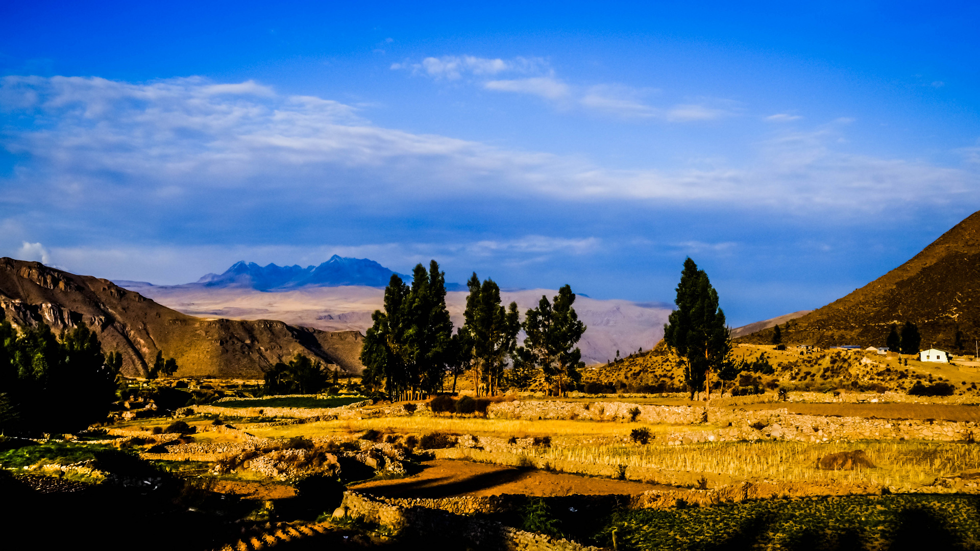 Paisaje del pueblo de Chivay, Peru