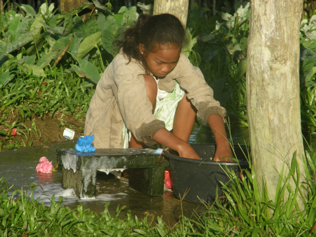 Palawano Lady Washing Clothes at Naplud