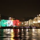 palazzo comunale con luci tricolore per il 150° anniversario dell'Unità d'Italia