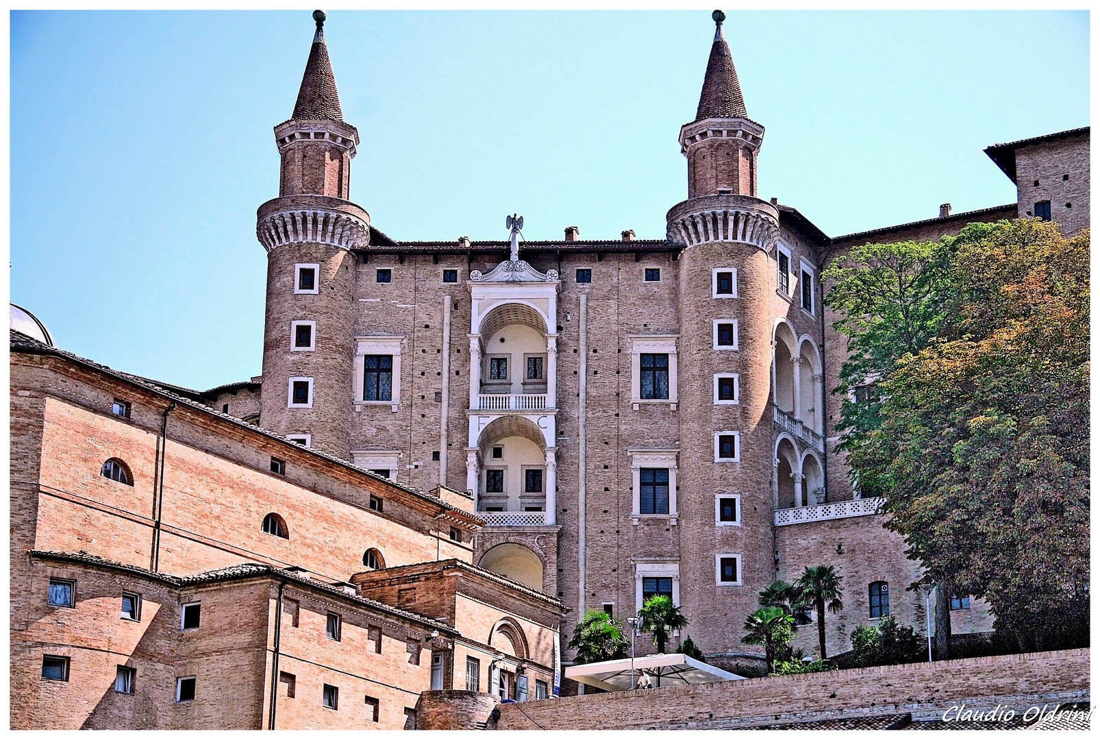 Palazzo ducale in Urbino,facade of turrets