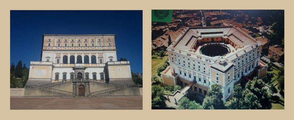 Palazzo Farnese..Caprarola...facciata e ..dall'alto!....