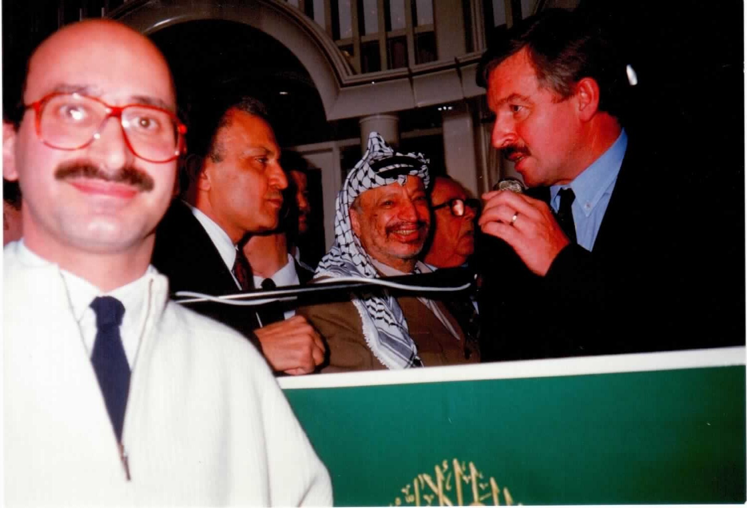 Palestinian President Yasser Arafat with Dr. Norman Ali Khalaf, Petersberg near Bonn, Germany. 1993