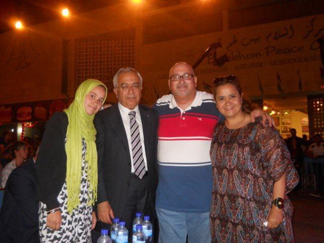 Palestinian Prime Minister Dr. Salam Fayyad with Family Dr. Norman Ali Khalaf. Beit Lehem, 2012