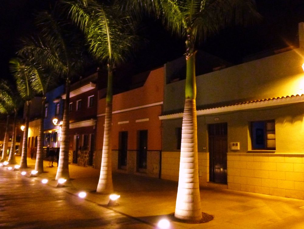 Palmenstrasse bei Nacht in Puerto de la Cruz