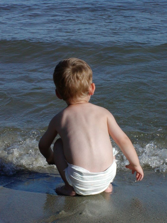 Pampers am Strand