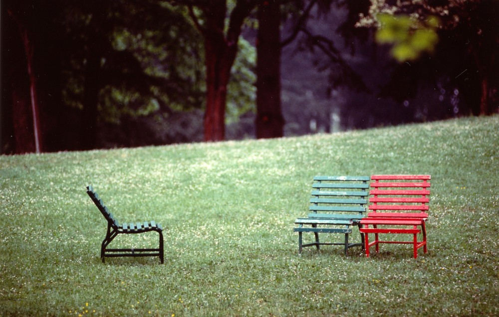 panchine sole .. ma vive, nel parco di Montecatini