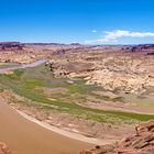 Pano beim Zusammenfluss des Colorado und des Dirty Devil Rivers.