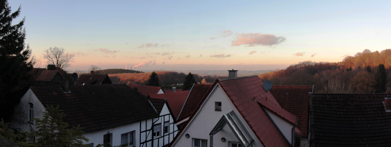 pano-blick richtung norden mit sonnenuntergangsstimmung.