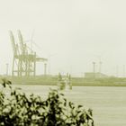 Pano Hamburger Hafen am morgen