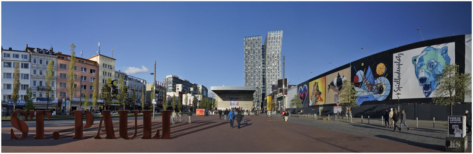 Pano Spielbudenplatz auf St.Pauli