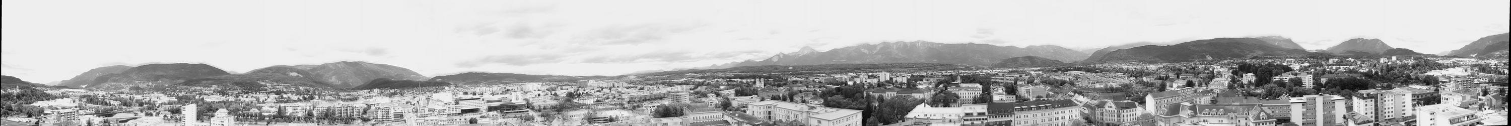 Pano vom Turm der St. Jakobs-Kirche in Villach