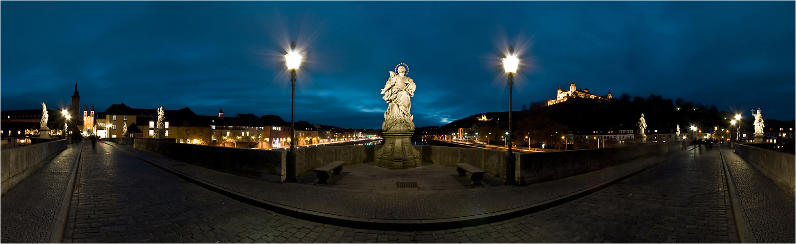 Panorama Alte Mainbrücke in Würzburg