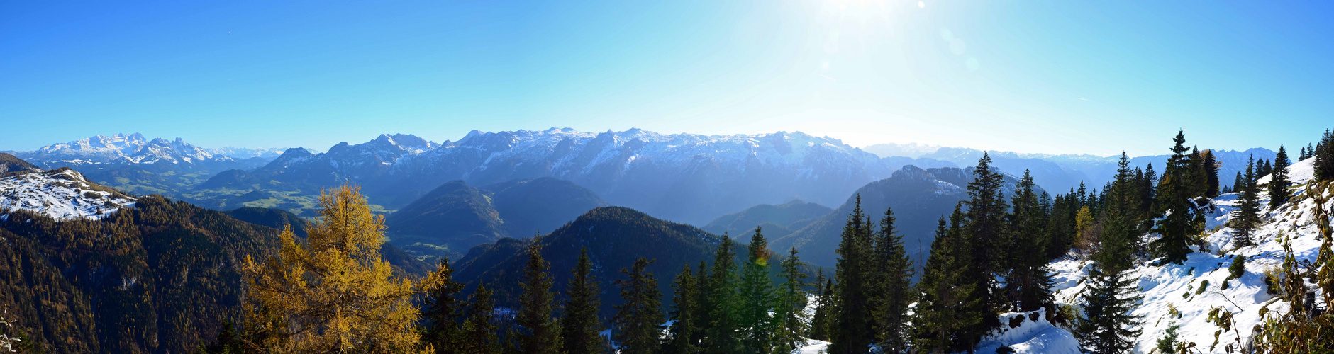 Panorama am Trattberg aus drei Einzelbilden