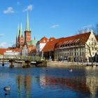 Panorama Ansicht Lübeck bei Schnee