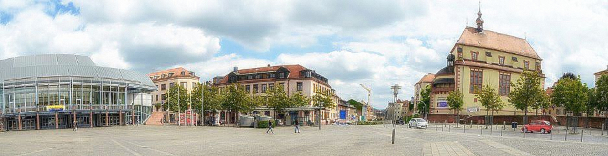 Panorama Aschaffenburg, Stadthalle, VHS,Jesuitenkirche