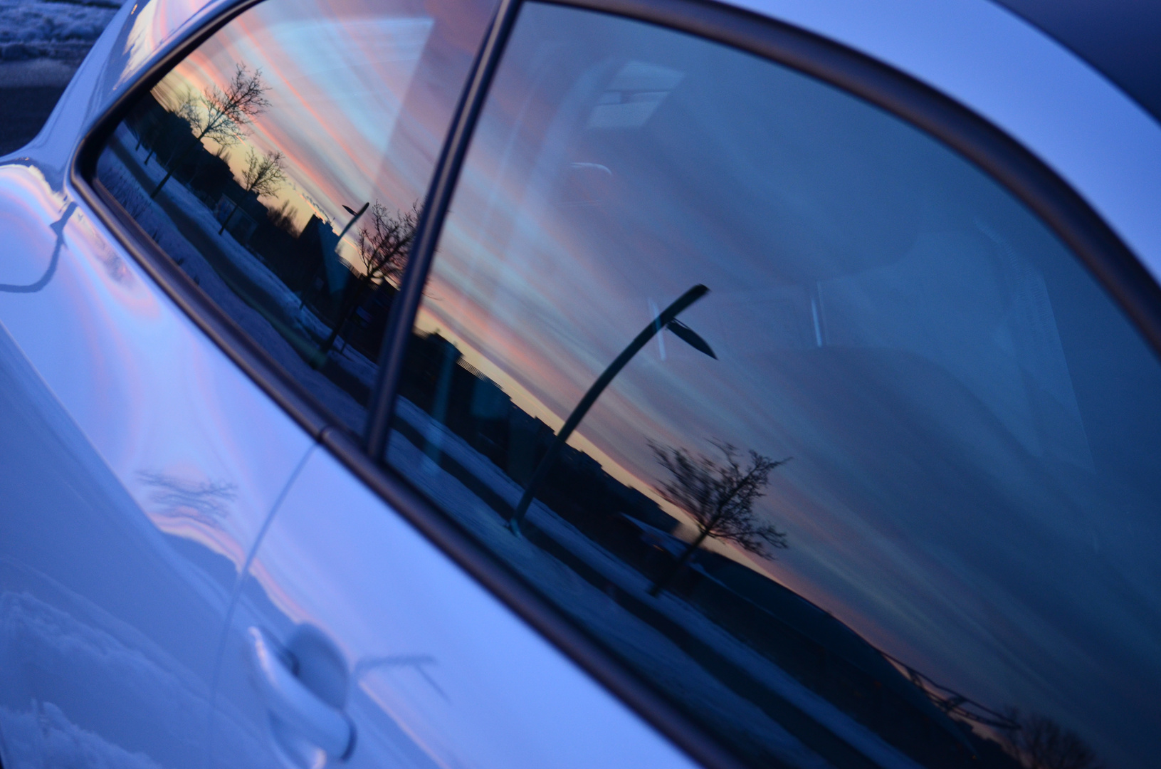 Panorama auf der Autoscheibe