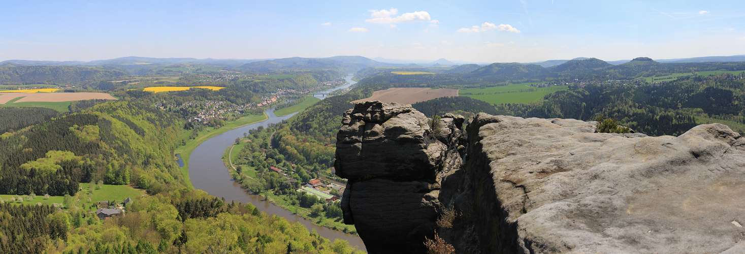 Panorama-Ausblick vom Lilienstein