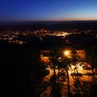 | PANORAMA | Aussicht vom Kulmturm auf Saalfeld bei Nacht bzw. Dämmerung