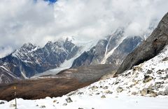 Panorama beim Abstieg vom Larke Pass