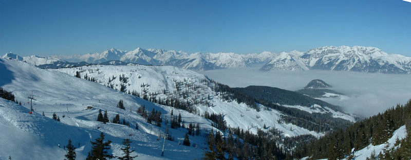 Panorama beim Aufstieg auf das Wiedersberger Horn / Alpbachtal...